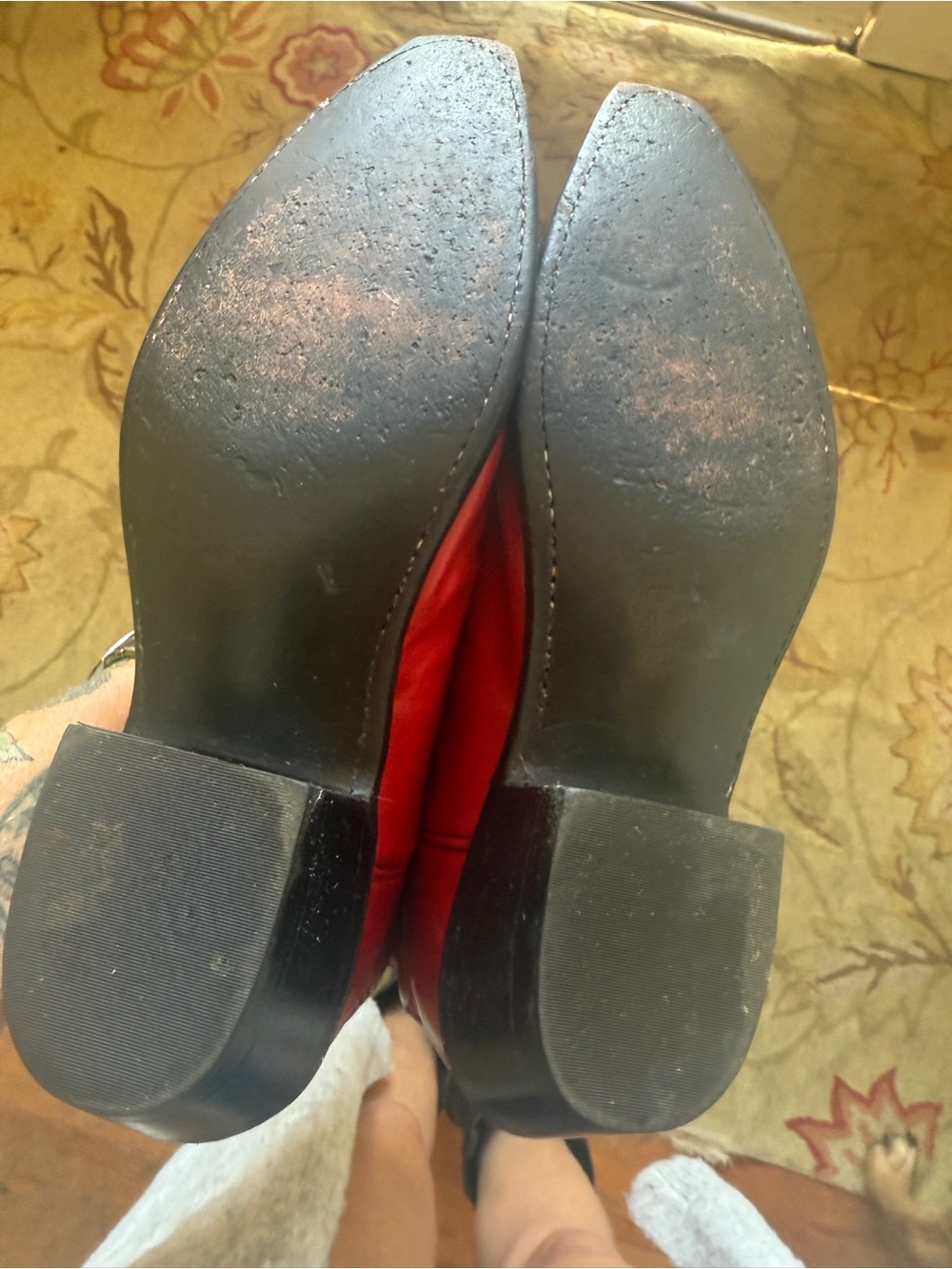 1883 Lucchese Red Leather Cowboy Boots - Picture 5 of 5